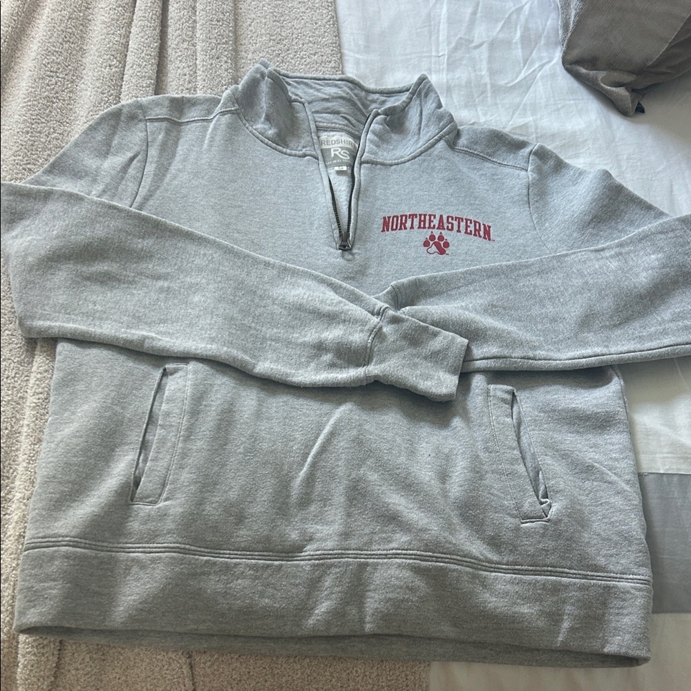 Northeastern Gray Half-Zip Men's Sweater